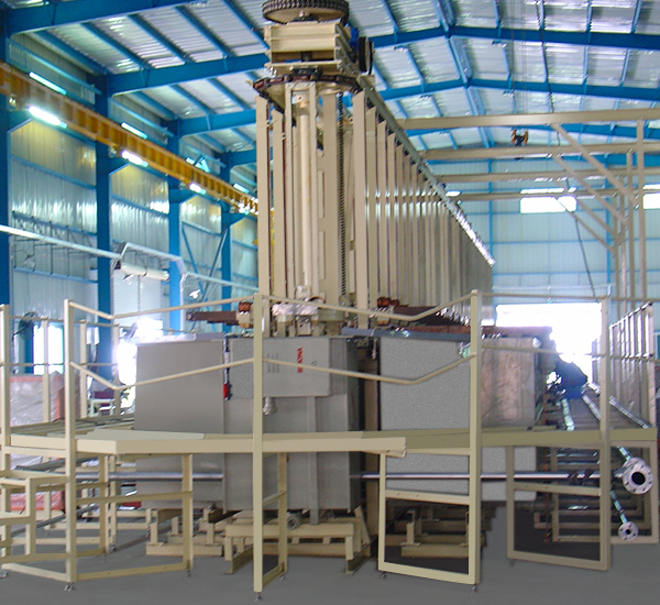 Automatic vertical lifting electroplating production line